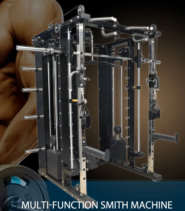 Indoor Multi Function Smith Machine All In One Gym Equipment With Weight Stacks