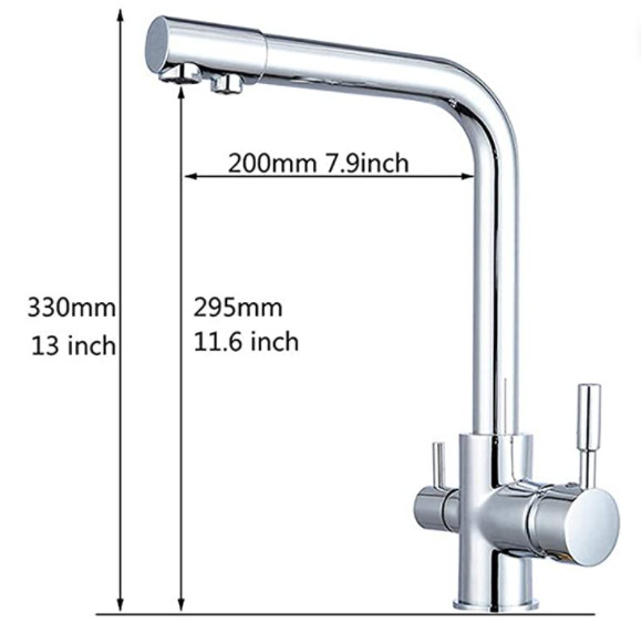 Zinc Alloy Double Handle Water Saving Faucet , Water Tap Faucet Lead Free