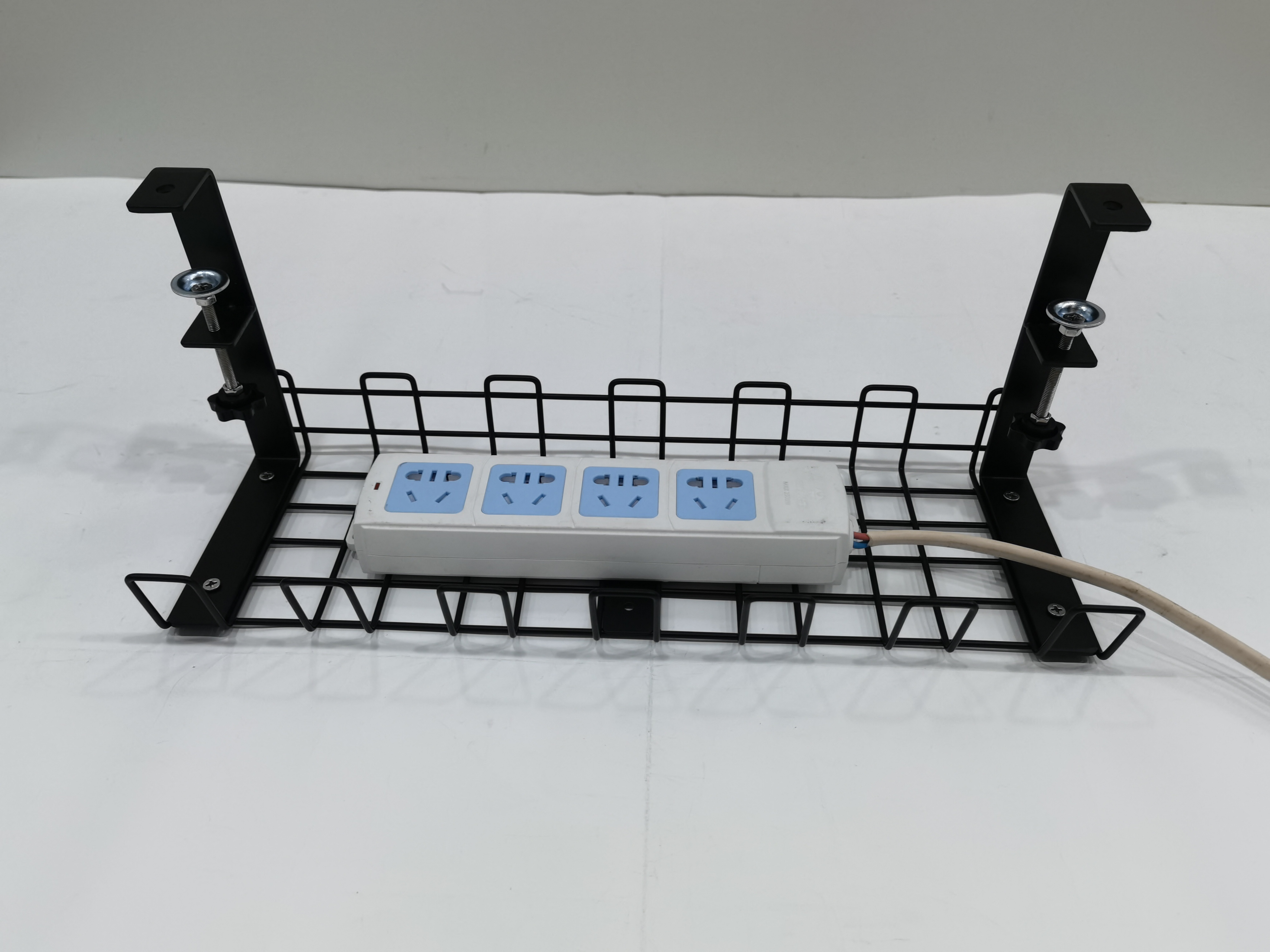 Organize Cords and Wires on Desk with Multifunctional Rectangle Cable Management Tray