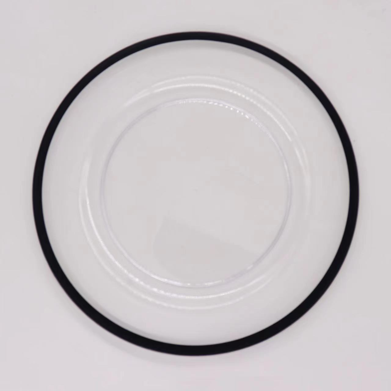Gold Beaded Clear Acrylic Charger Plates Round Plate Gold Rim 33CM