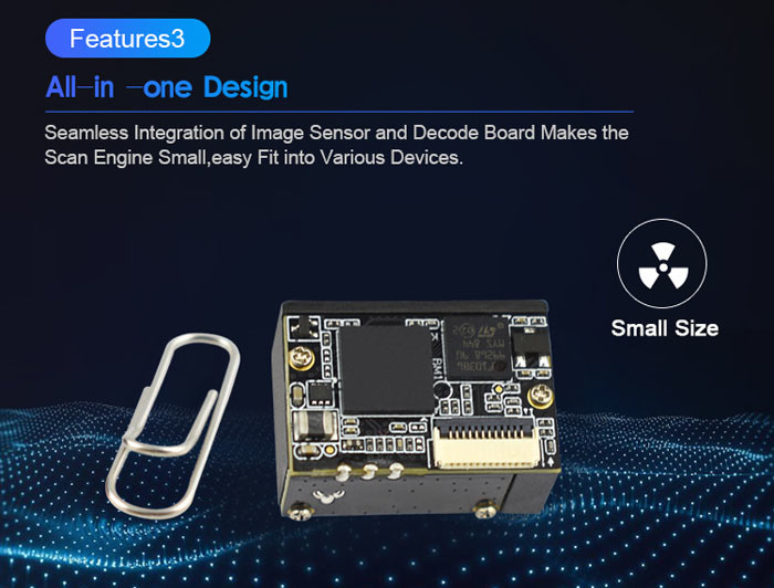 Small Size Raspberry Pi TTL232 QR Datamatrix Scanner 1D 2D For POS