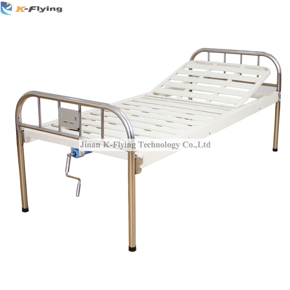 Stainless Steel Headboard 1 Crank Cold Rolled Steel Hospital Nursing Bed