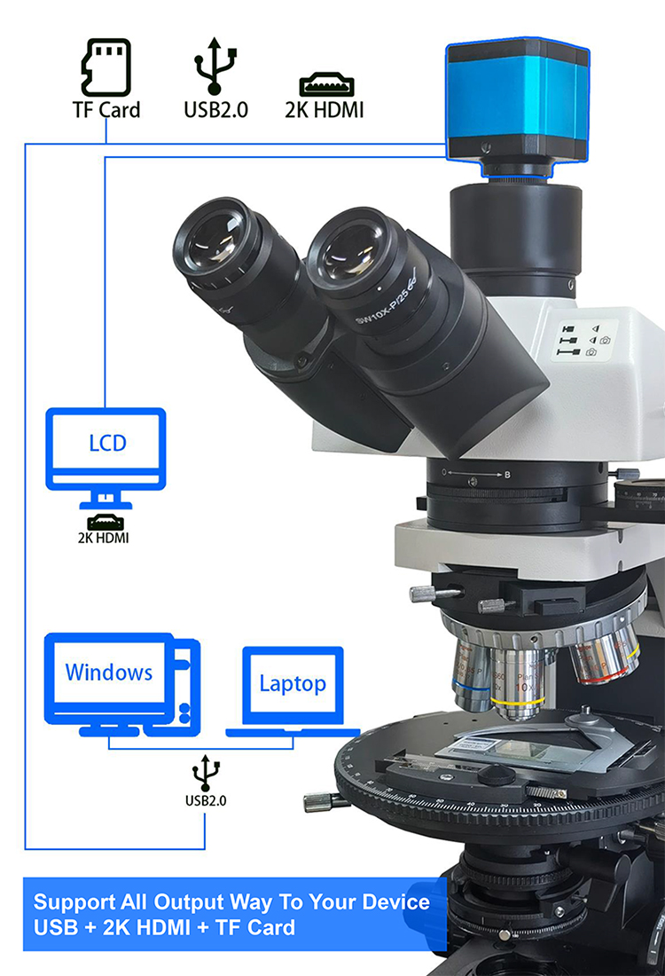 OPTO-EDU A59.4235 60M HDMI TF 1/2.3" CMOS Usb Digital Microscope Camera