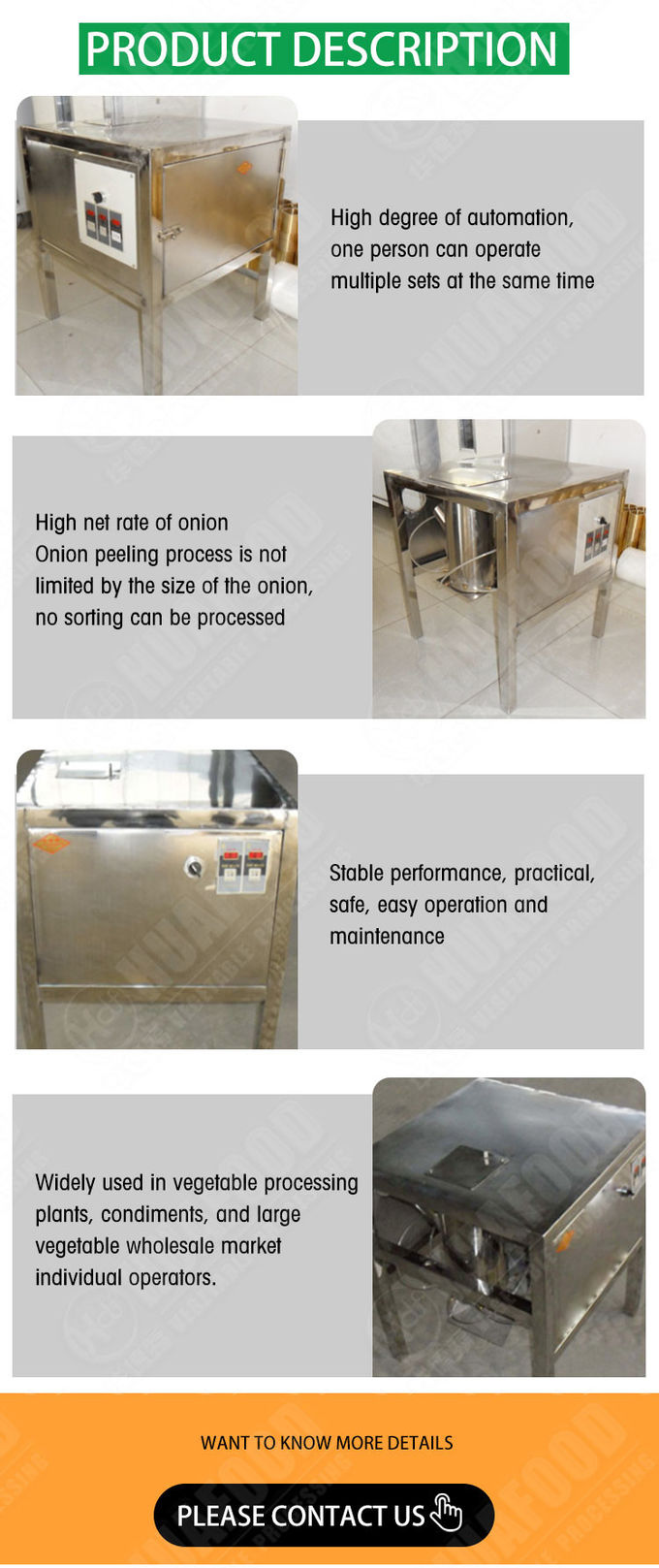 1pcs/6s Vegetable Washing Machine Full Automatic Onion Peeler Onion Peeling Machine
