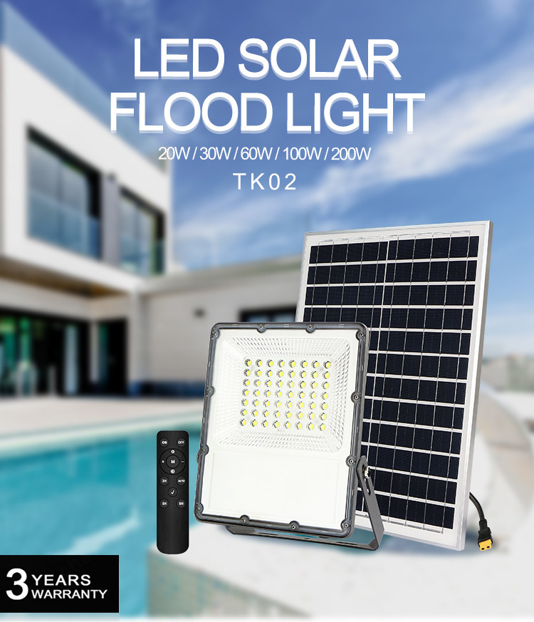 RGB Solar Powered Flood Lights Led 30w 60w 200w Sport Ground