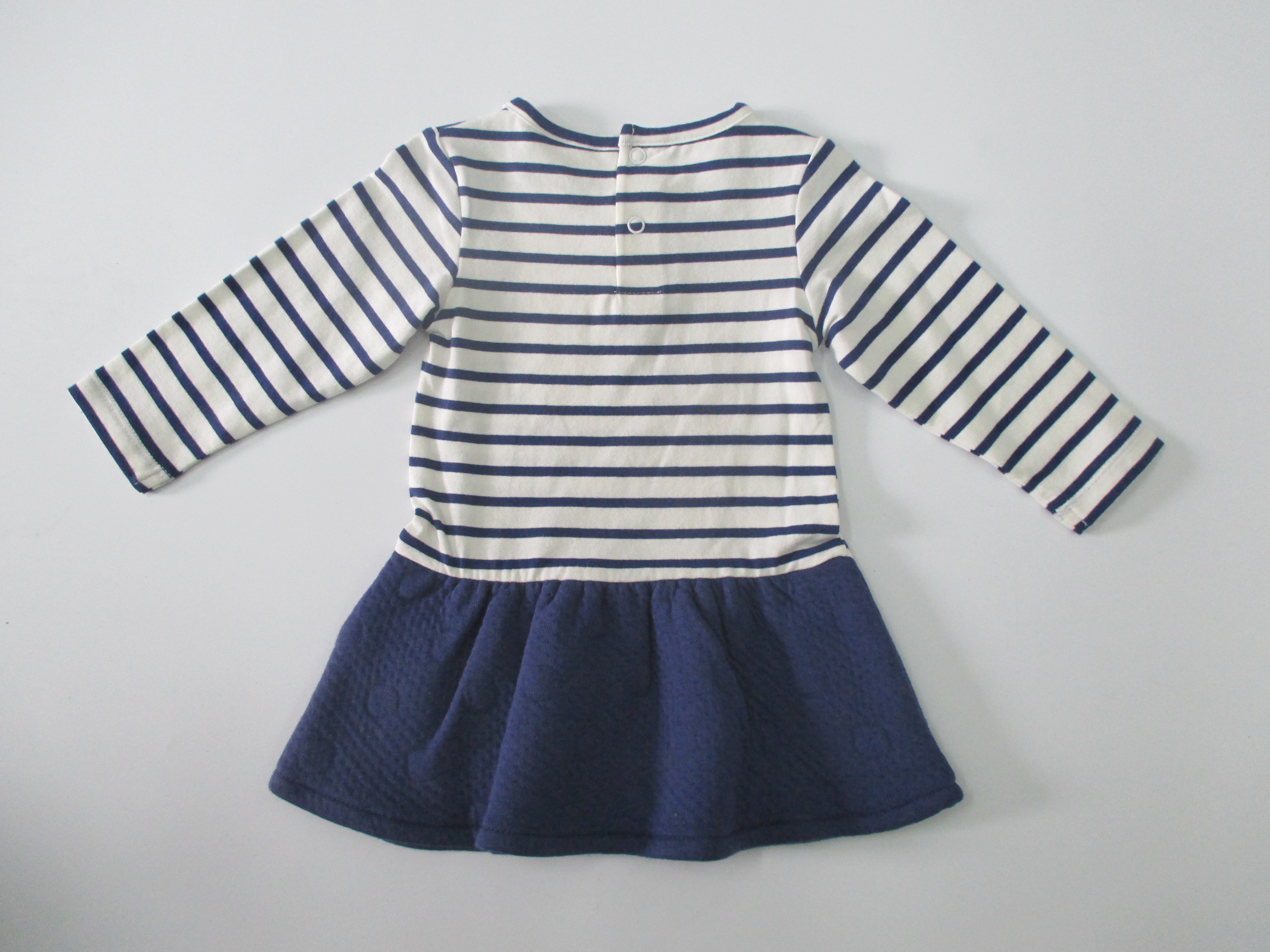 Long Sleeve Pretty Baby Girl Dresses Yarn Dyed Stripe Cotton