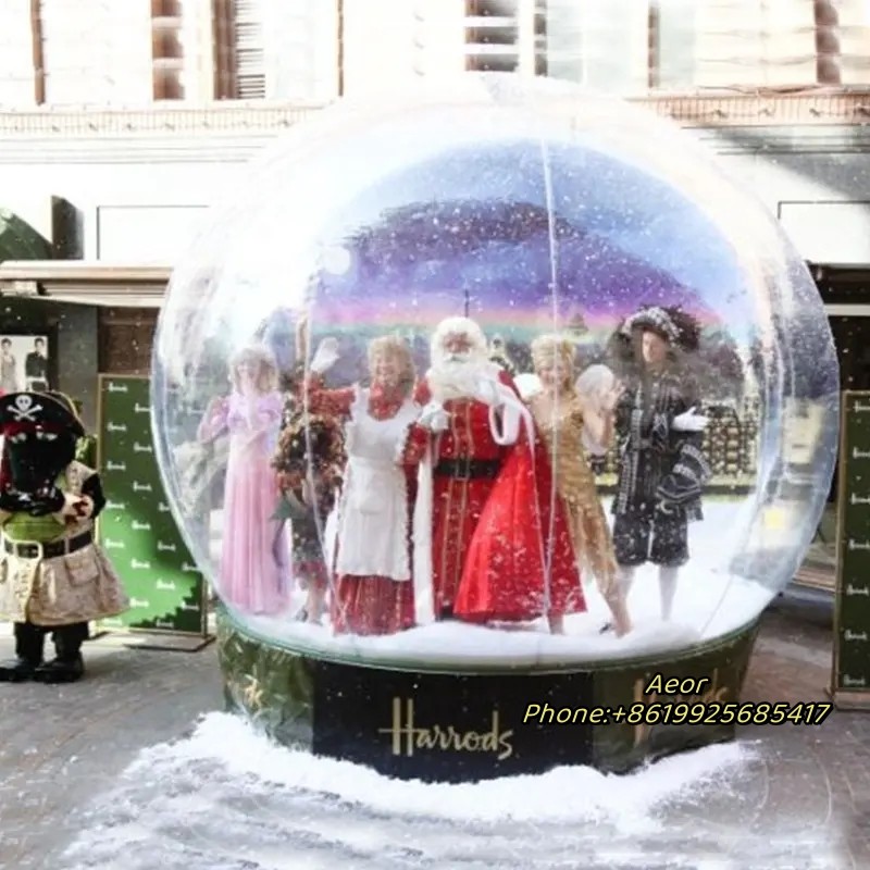 Customized Pvc Snow Globe Inflatable Bounce House Attractive Christmas Clear Giant Inflatable Snow Globe