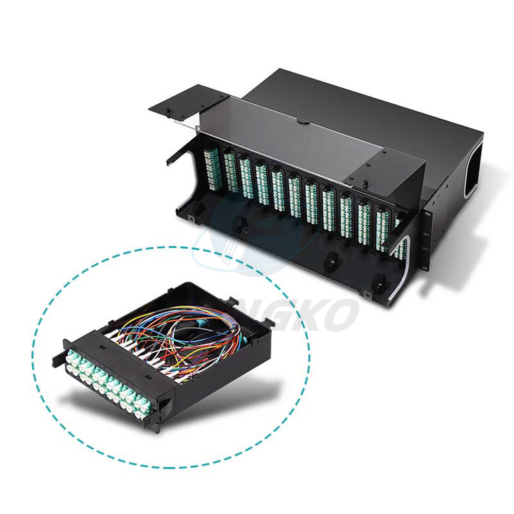 12 Fiber MPO LC Fanout Cable OM3 To 0.9mm MM Fiber Optic Patch Cord