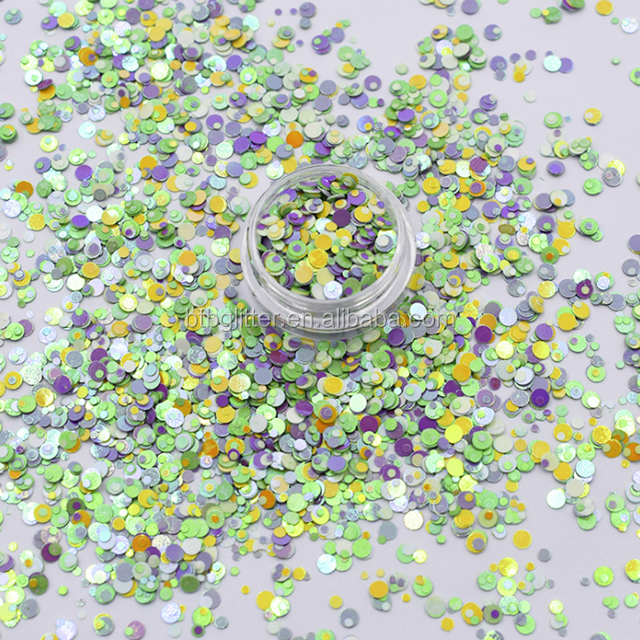 Excellent Nail Art Effect Glitter Black White Dots Mixed Glitter with Polyester Material