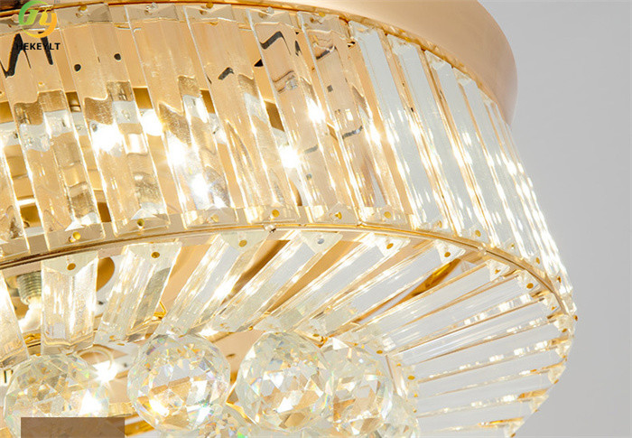 42" Luxury Crystal Chandeliers Led Ceiling Fan With Retractable Blades