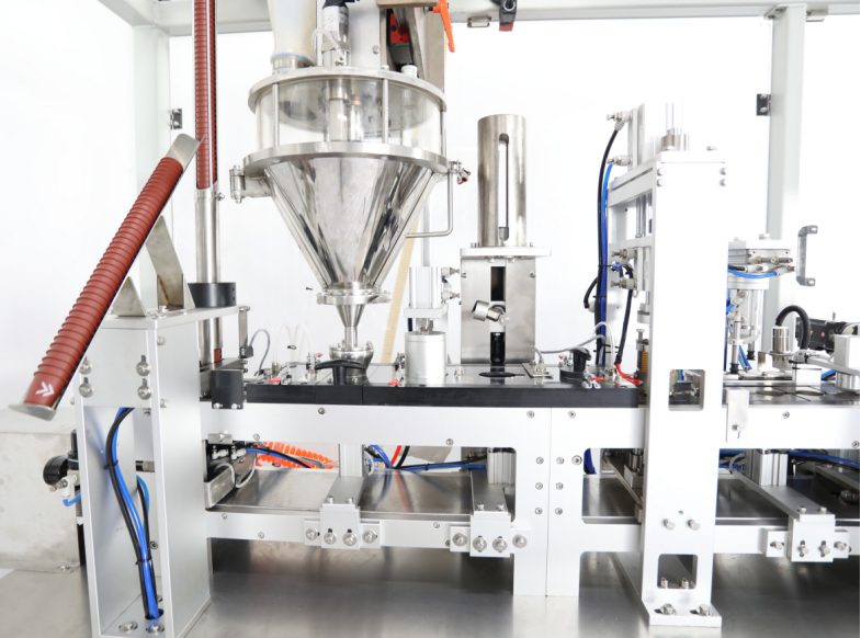 linear coffee capsule filling and sealing machine with nitrogen flushing function