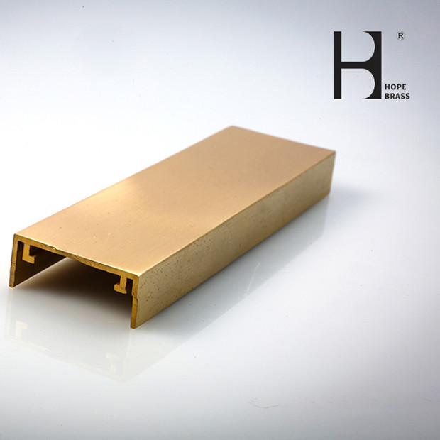Brushed Wear Resistant Brass U Profile , C38000 Brass Tile Trim