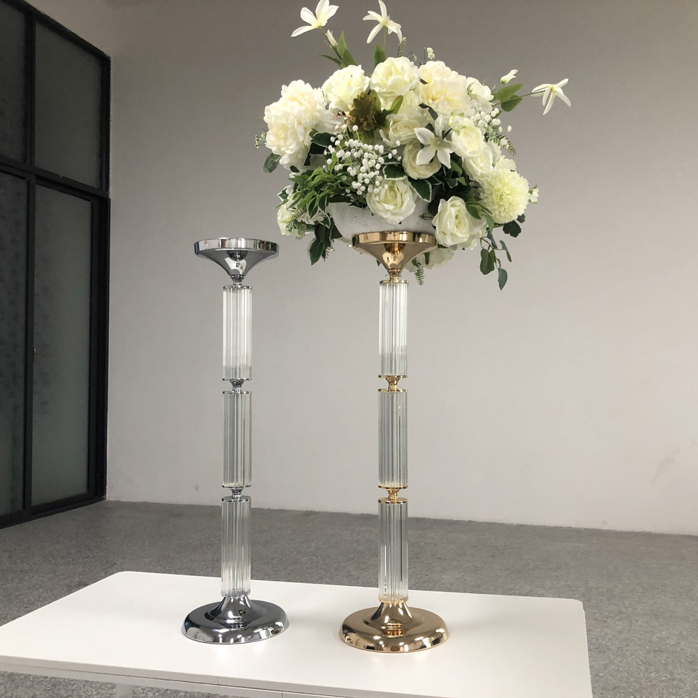ZT-562 New design wedding centerpiece crystal pillar and flower supports stand