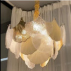 Ginkgo Leaf Crystal Glass Chandelier For Commercial Space Or Restaurant Area