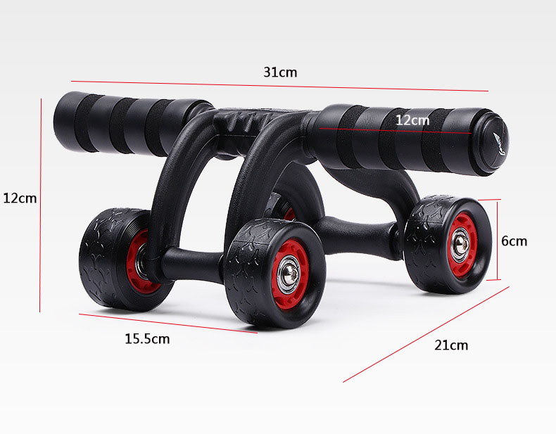 Gym Fitness Ab Wheel Roller Abdominal Muscle Trainer Rebound 32.5x13.7x22.5Cm