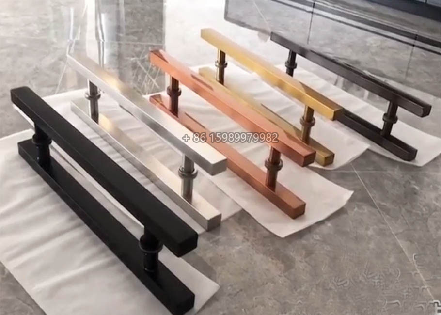 brushed stainless steel door handles