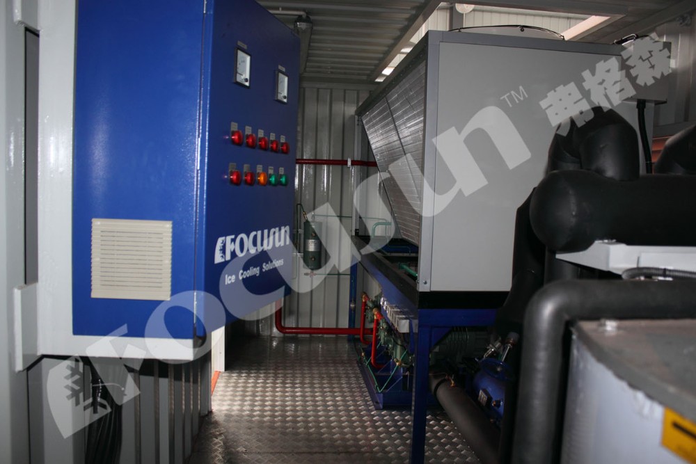 Industrial Cooling Solution 10T/Day Containerized Flake Ice Machine with Air Cooling