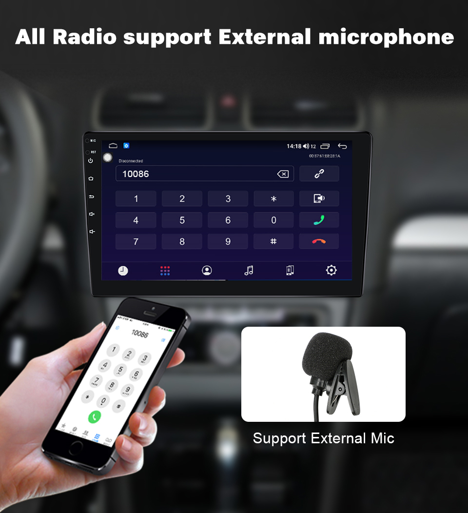 Universal Car Fitment 9 inch Android 10.0 Car Radio with 1G 2G 16G 32G Memory and Wifi