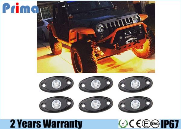 Amber LED Rock Light Kits with 6 pods Lights for Jeep Off Road Truck Car ATV SUV