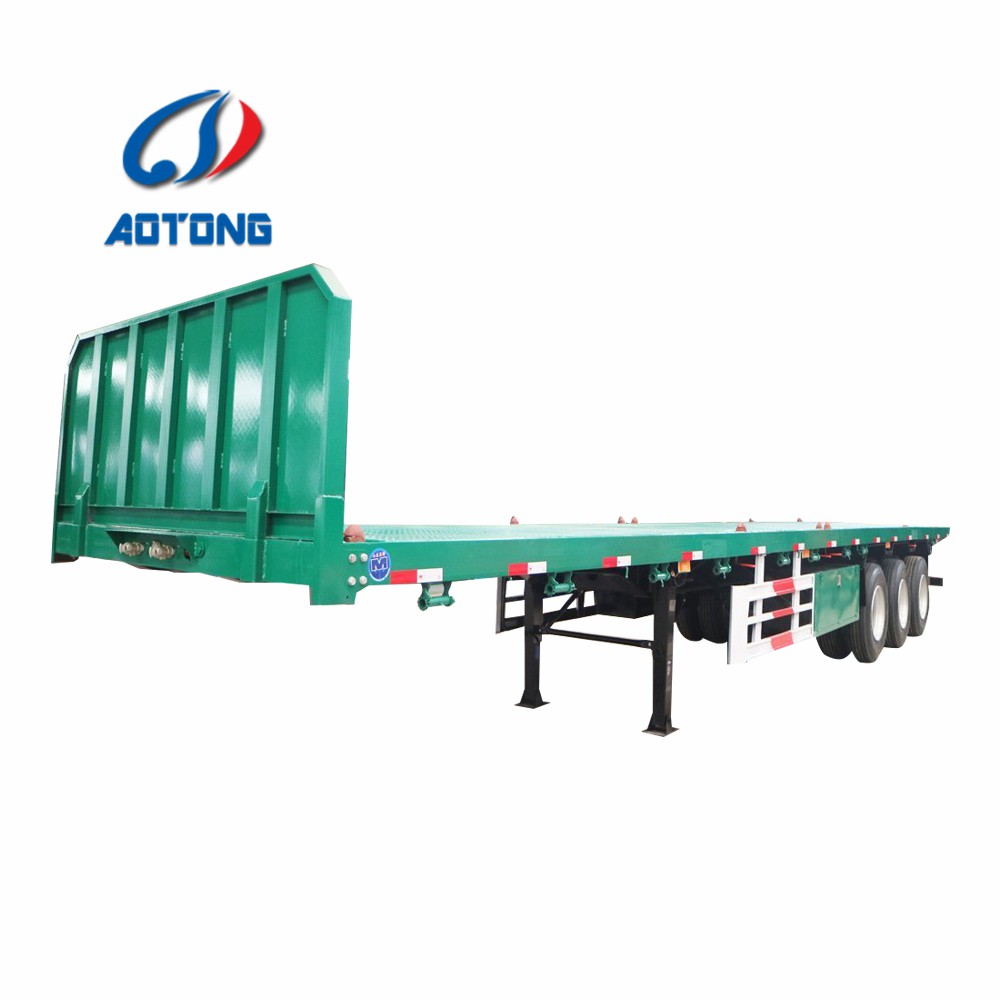 40ft Container Platform Flatbed Semi-Trailer with Front Wall in Heavy Duty Design