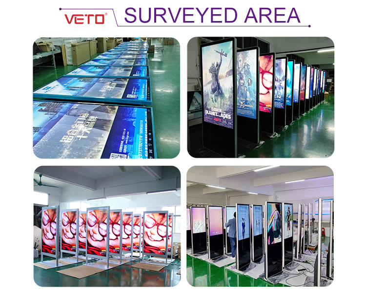 VETO 43 49 55 Inch 4K Indoor Floor Standing Kiosk Digital Signage And Advertising Display For Shopping Mall Retail Store