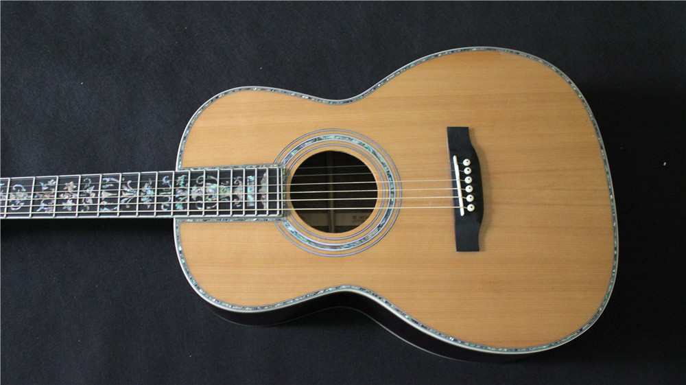 Acoustic Guitar,Solid Korean pine top,OEM Ebony fingerboard 41 inch 00045 Acoustic Guitar
