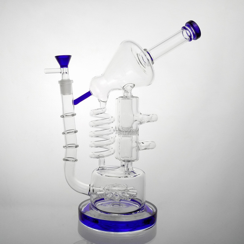 Huge Recycler Water Bong , 13" Bongs Birdcage Big Water Pipes 14mm Bowl