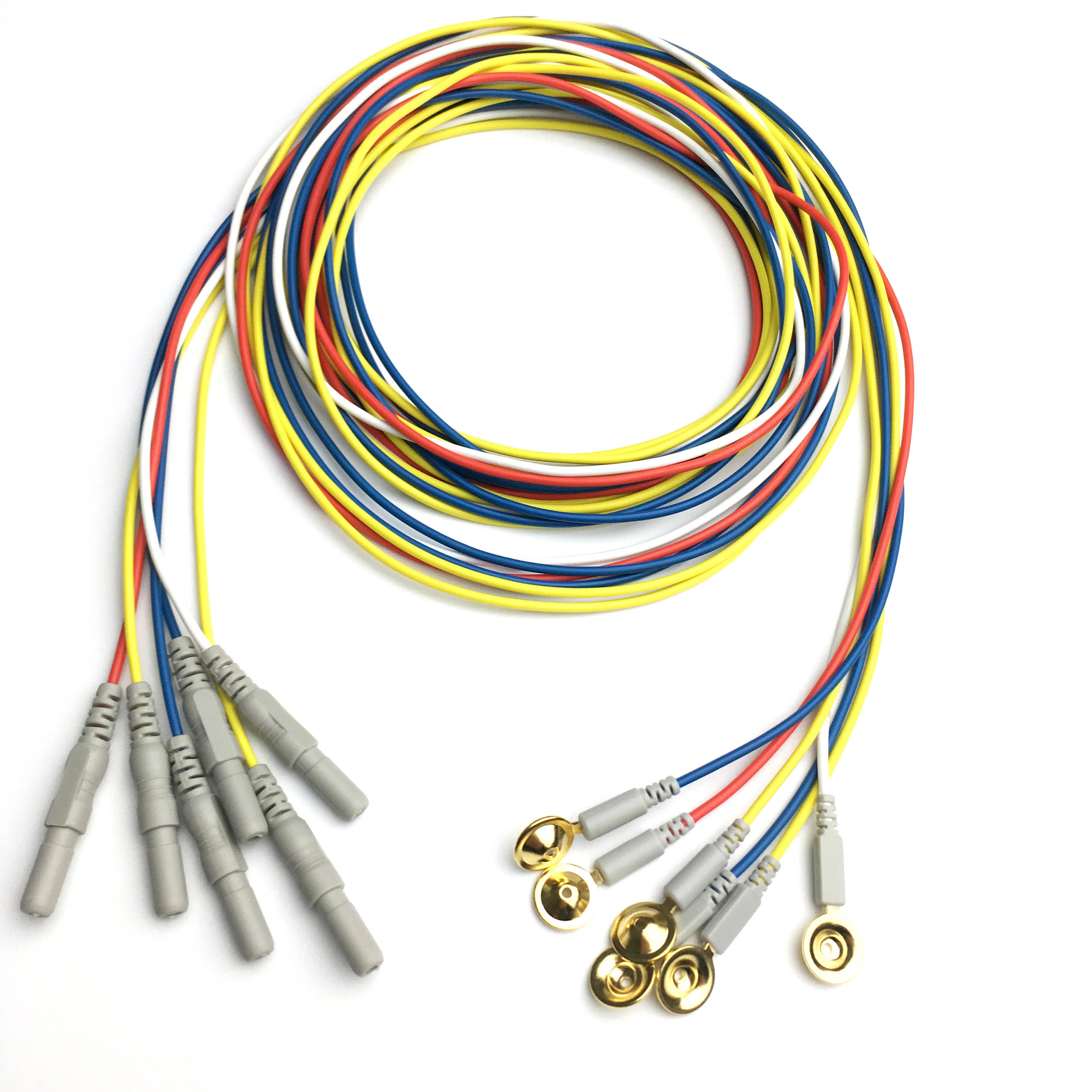 Gold coated cup electrode leadwire Neurofeedback dry EEG 1.5mm Din sensor Cap