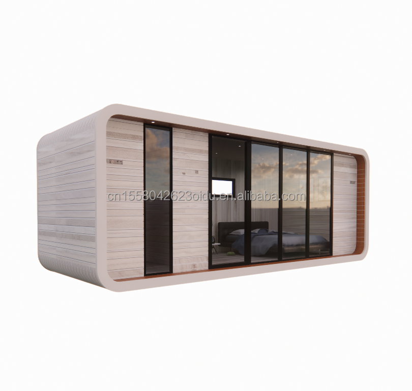 Family Living Wooden Floor 20ft Seashore Holiday Special Shaped House with Customized Color and Fast Installation