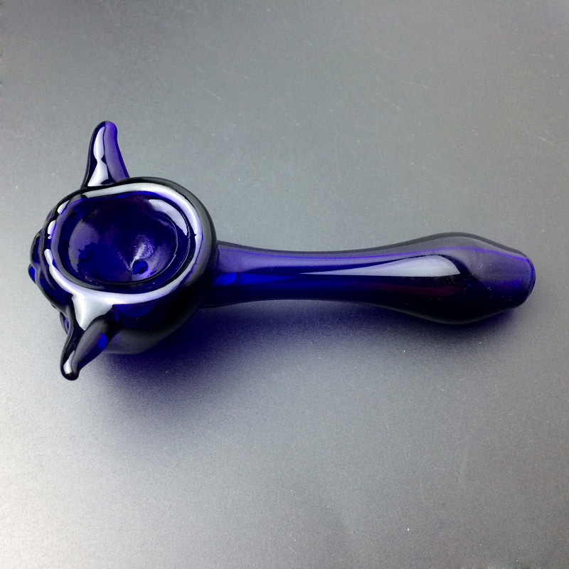 Portable Custom Glass Pipe Smoking Accessories 4.3 Inches Blue / Green Color