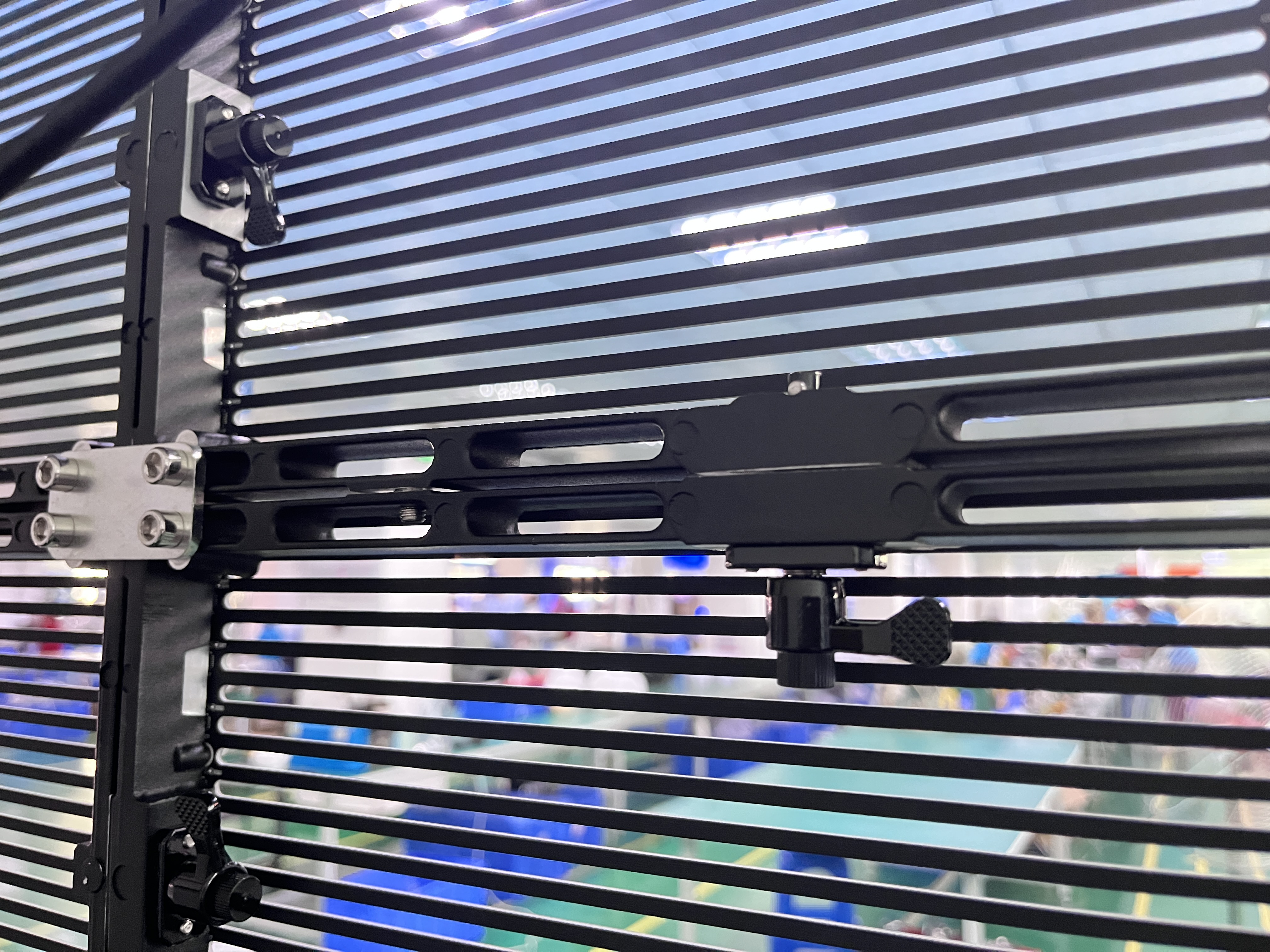 Box Grille Transparent Film Screen Self Adhesive Advertising LED Grille Display