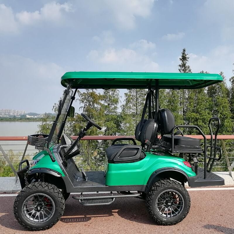 10 Inch TFT Lifted Golf Cart IP66 CARplay Display 48V 4 Seater Steel Frame