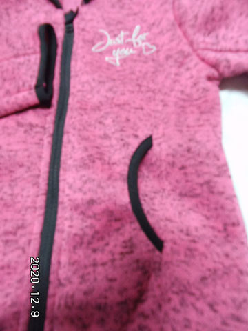 Front Placket Knitting Fabric Size 104 Kids Zipper Jacket For Girls