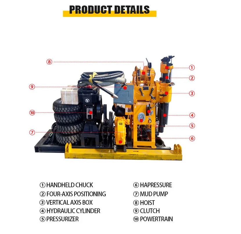 High Efficiency Mobile Water Well Drilling Rigs , GK 200 Horizontal Drilling Equipment