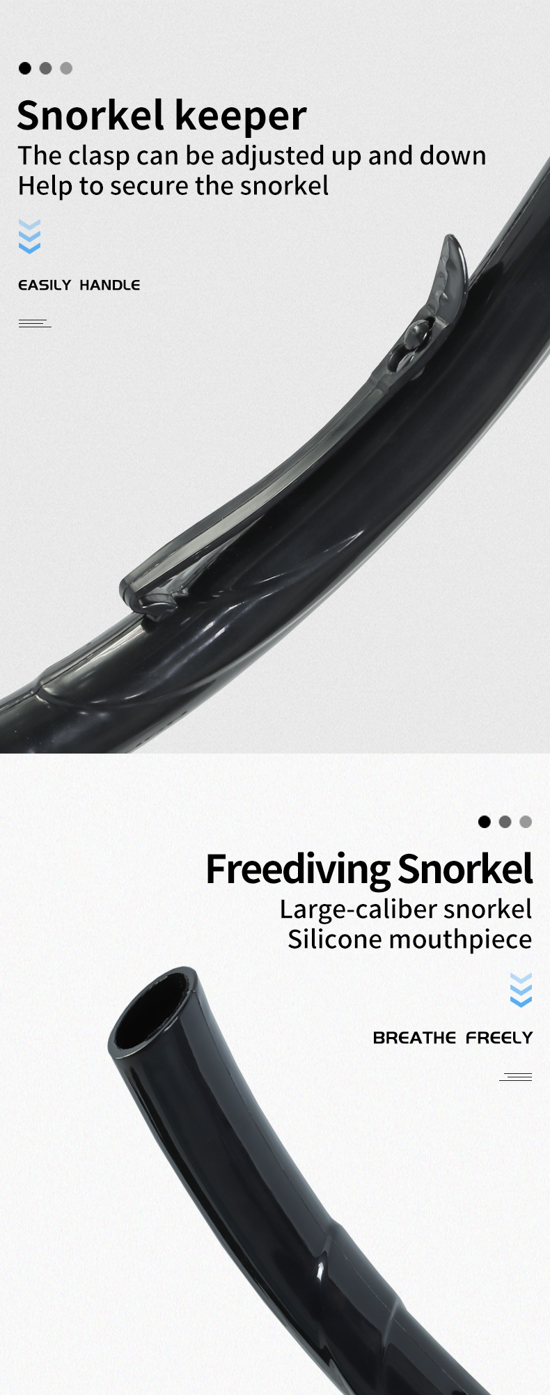 38CM Lap Pool Snorkel Set For Adult Diving Silicone Mouthpiece
