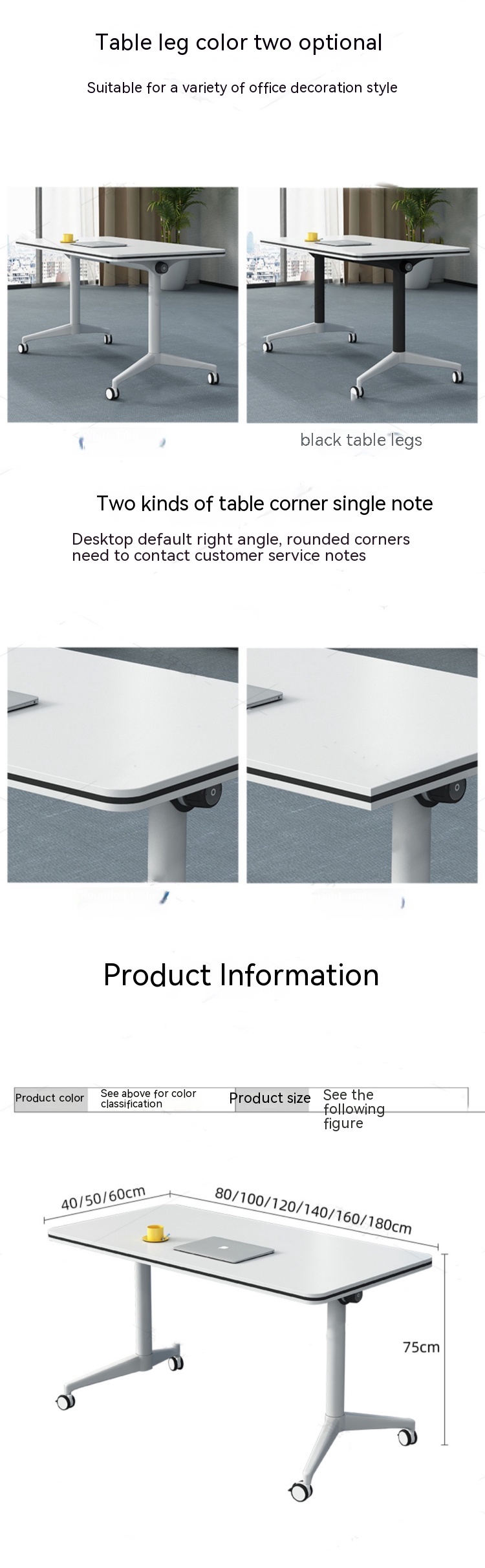 Commercial Furniture Extendable Splicing Conference Table for Mobile Long Office Desk