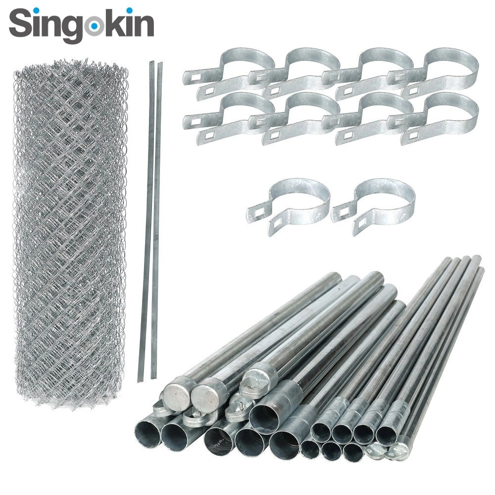 Galvanized Wire Mesh Vinyl Wrapped Chain Link Fence Diamond Hole Cyclone