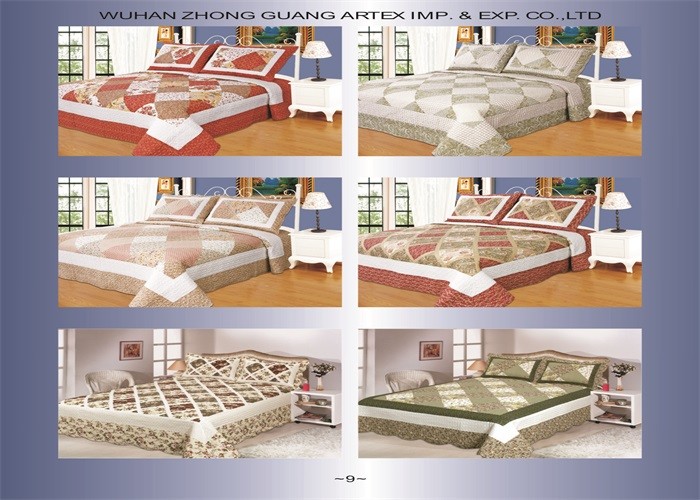 Matched Printed Designs Home Bed Quilts Country Style 180x240cm For Bedcovers