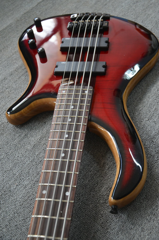 4 string electric bass guitar Natural Alder body Maple neck through body Rosewood fingerboard RIC custom bass guitar