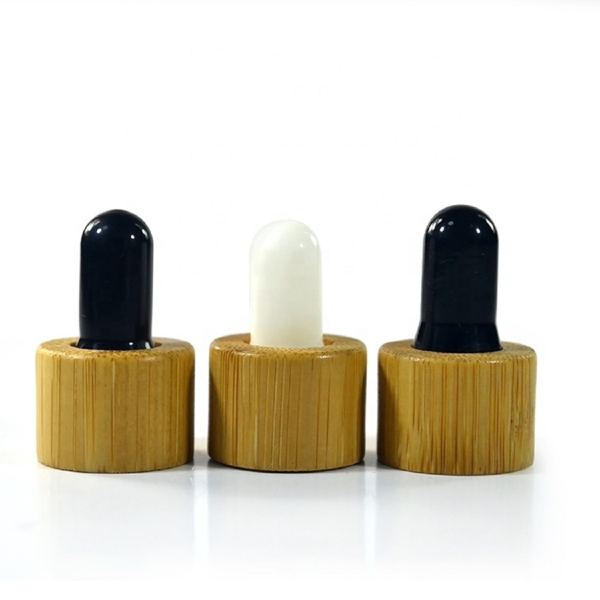30ml Bamboo Cosmetic Packaging Flat Shape Glass Dropper Bottle