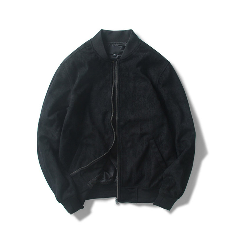 Oem Factory Manufacturer Custom Logo Causal Slim Fit Cotton Suede Leather Zip Up Bomber Jackets