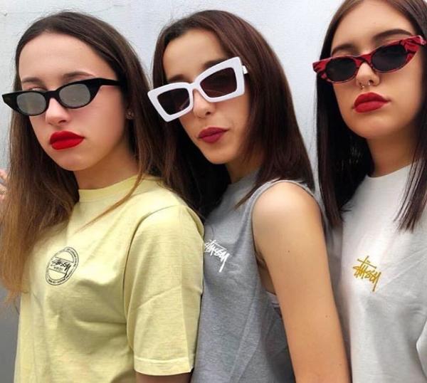 BSCI Trendy Fashion Sunglasses Women Rectangle Frame Clear Mirror Lens Glasses