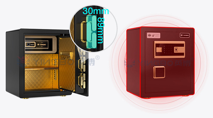 Fingerprint Lock Smart Home Safe Box Dual Alarm 26kg(Black)