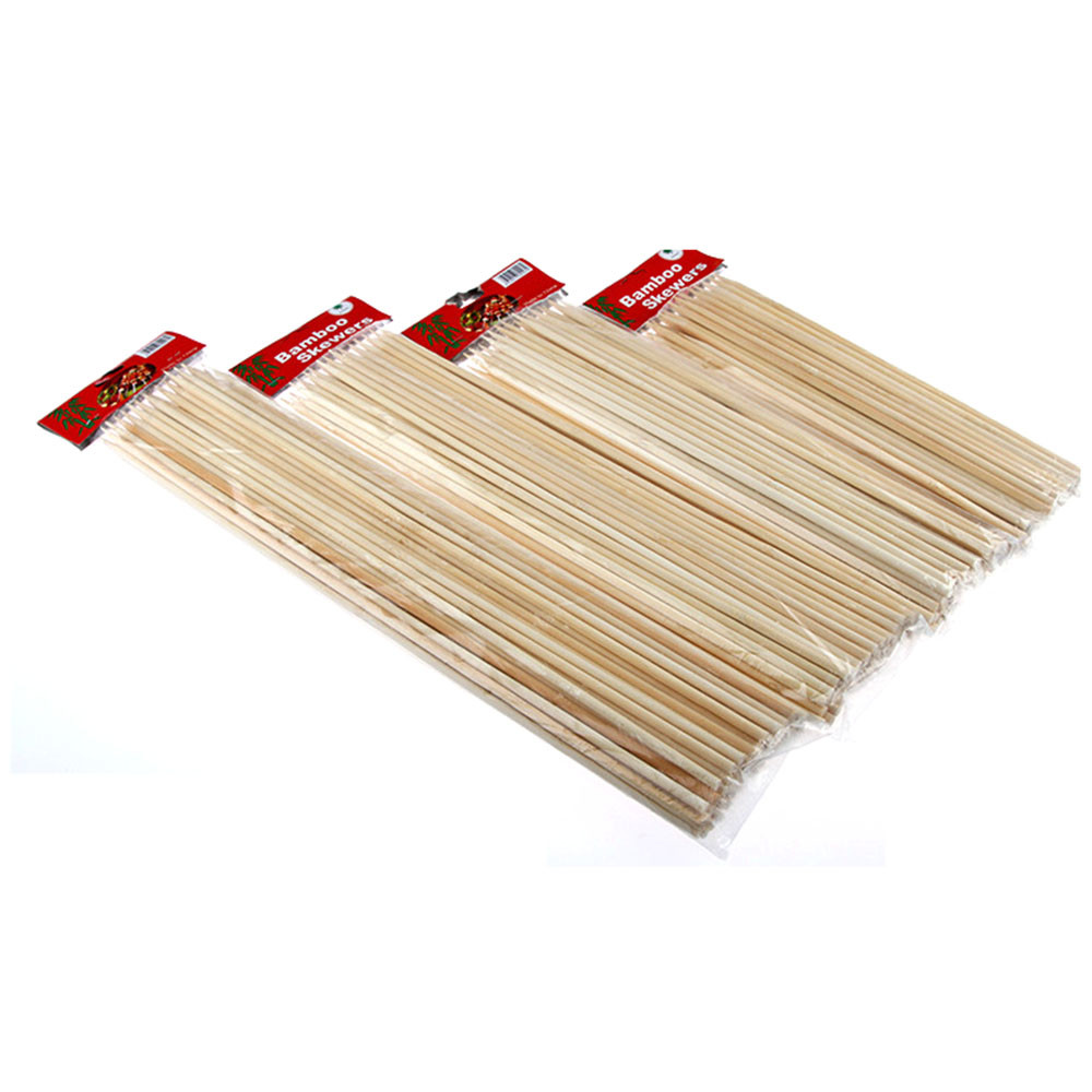 Biodegradable 40cm Bamboo Barbecue Skewers Round Kebab Bbq