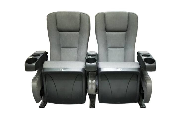 2mm Foot Rest Commercial Theater Chairs With Cup Holder Drinks Popcorn