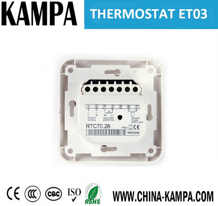 ET03 manual control mechanical electronic thermostat controller 220v