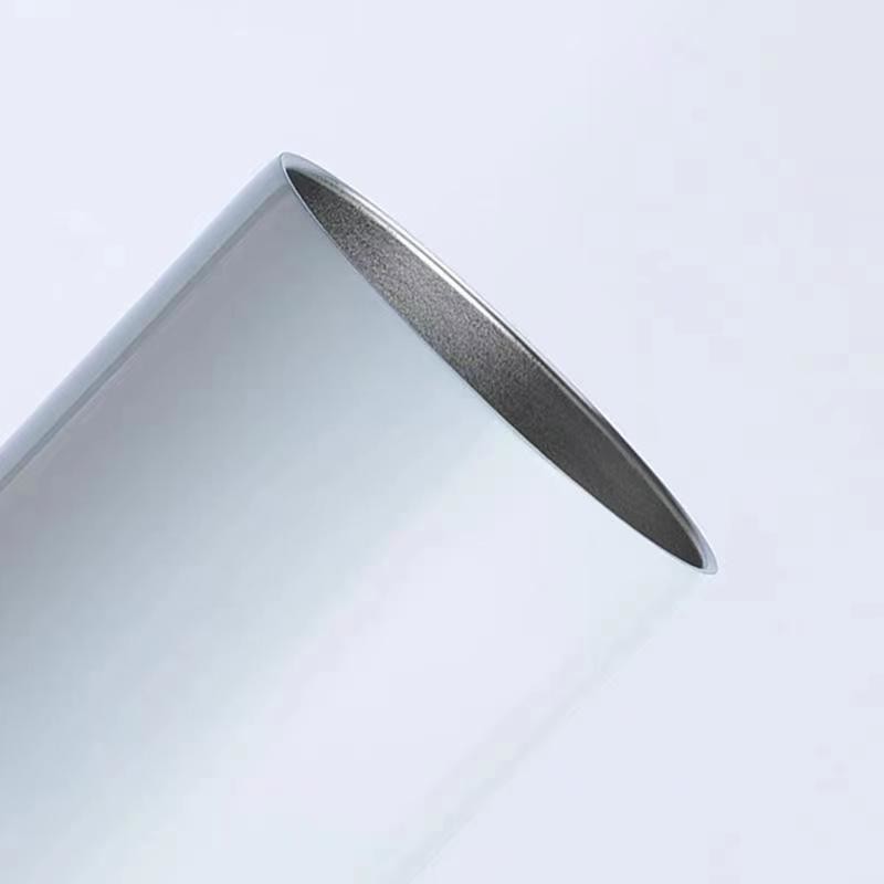 Skinny 20 OZ Straight Stainless Steel White Tumbler With Metal Straw For Heat Press Machine Printing