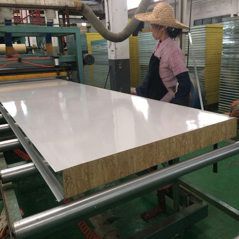 Color Steel Rock Wool Sandwich Panel 0.12-0.6mm Aluminum Plate