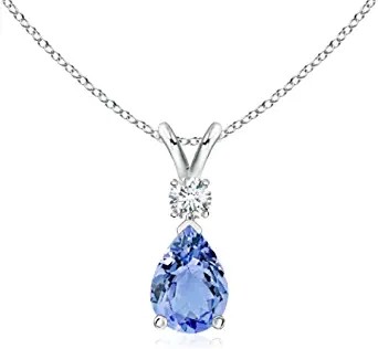 Natural Tanzanite Infinity Heart Pendant Necklace CZ Sterling SilverI 14K