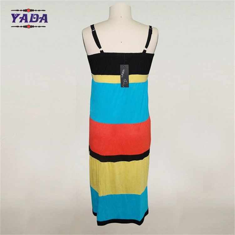 Girls spaghetti strap casual rainbow long elegant summer a line skirt printed maxi floral dress for girls
